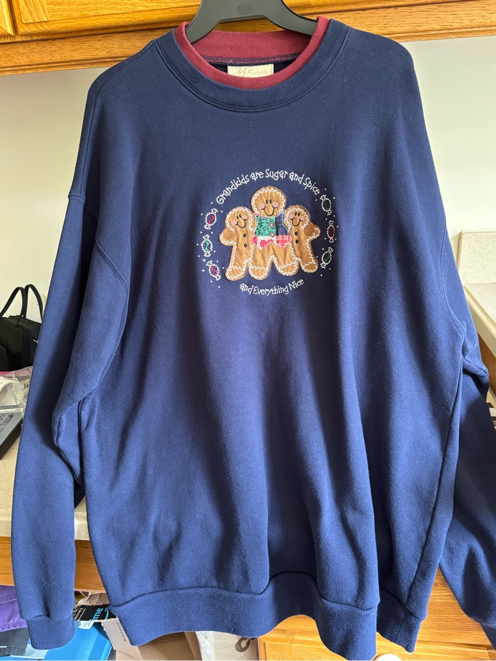 Women's Navy Gingerbread Crewneck Sweatshirt by Unknown Brand